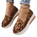 Women's Sneakers Plus Size Platform Sneakers Outdoor Work Daily Leopard Platform Wedge Heel Round Toe Fashion Sporty Casual Walking Mesh PU Loafer Red Brown