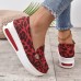 Women's Sneakers Plus Size Platform Sneakers Outdoor Work Daily Leopard Platform Wedge Heel Round Toe Fashion Sporty Casual Walking Mesh PU Loafer Red Brown