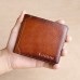 Men's Wallet Credit Card Holder Wallet Leather Outdoor Shopping Daily Large Capacity Waterproof Lightweight Solid Color Retro brown color - 20% off model (first layer of cowhide + Yellow brown - 20