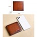 Men's Wallet Credit Card Holder Wallet Leather Outdoor Shopping Daily Large Capacity Waterproof Lightweight Solid Color Retro brown color - 20% off model (first layer of cowhide + Yellow brown - 20