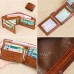 Men's Wallet Credit Card Holder Wallet Leather Outdoor Shopping Daily Large Capacity Waterproof Lightweight Solid Color Retro brown color - 20% off model (first layer of cowhide + Yellow brown - 20