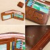 Men's Wallet Credit Card Holder Wallet Leather Outdoor Shopping Daily Large Capacity Waterproof Lightweight Solid Color Retro brown color - 20% off model (first layer of cowhide + Yellow brown - 20