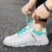 Men's Sneakers White Shoes Running Walking Sporty Casual Outdoor Daily Mesh PU Breathable Height Increasing Lace-up White / Green White Spring Fall