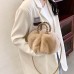 Women's Handbag Crossbody Bag Shoulder Bag Fluffy Bag Faux Fur Christmas Shopping Daily Braided Strap Large Capacity Lightweight Solid Color Patchwork Dark Khaki Light Khaki Black