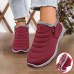 Women's Sneakers Boots Slip-Ons Snow Boots Waterproof Boots Plus Size Daily Walking Solid Color Fleece Lined Booties Ankle Boots Winter Wedge Heel Round Toe Sporty Casual Comfort Hiking Walking Faux