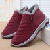 Women's Sneakers Boots Slip-Ons Snow Boots Waterproof Boots Plus Size Daily Walking Solid Color Fleece Lined Booties Ankle Boots Winter Wedge Heel Round Toe Sporty Casual Comfort Hiking Walking Faux