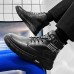 Men's Sneakers Boots High Top Sneakers Sporty Casual Outdoor Daily PU Warm Comfortable Slip Resistant Booties / Ankle Boots Lace-up Black Spring Fall