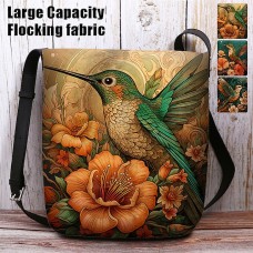 Women's Crossbody Bag Shoulder Bag Fluffy Bag Polyester Outdoor Shopping Daily Print Large Capacity Lightweight Durable Flower Yellow Dark Green Green