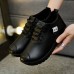 Women's Sneakers Flats Plus Size Soft Shoes Comfort Shoes Daily Solid Color Booties Ankle Boots Winter Flat Heel Round Toe Elegant Casual Comfort Walking PU Lace-up Black Red