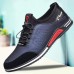 Men's Sneakers Casual Shoes Retro Walking Casual Daily Leather Comfortable Booties / Ankle Boots Loafer Black Blue Spring Fall