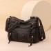 Women's Crossbody Bag Shoulder Bag Hobo Bag PU Leather Outdoor Daily Holiday Zipper Large Capacity Waterproof Lightweight Solid Color Black Gold Lake blue Black