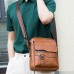 Men's Crossbody Bag Shoulder Bag Satchel Messenger Bag PU Leather Outdoor Daily Zipper Large Capacity Waterproof Lightweight Solid Color dark brown Black khaki