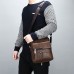 Men's Crossbody Bag Shoulder Bag Satchel Messenger Bag PU Leather Outdoor Daily Zipper Large Capacity Waterproof Lightweight Solid Color dark brown Black khaki