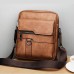 Men's Crossbody Bag Shoulder Bag Satchel Messenger Bag PU Leather Outdoor Daily Zipper Large Capacity Waterproof Lightweight Solid Color dark brown Black khaki