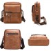 Men's Crossbody Bag Shoulder Bag Satchel Messenger Bag PU Leather Outdoor Daily Zipper Large Capacity Waterproof Lightweight Solid Color dark brown Black khaki