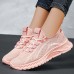 Women's Sneakers Flyknit Shoes Outdoor Daily Solid Color Flat Heel Round Toe Casual Comfort Minimalism Running Tissage Volant Loafer Black White Pink