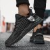 Men's Sneakers Flyknit Shoes Running Walking Sporty Casual Outdoor Daily Mesh Breathable Comfortable Slip Resistant Lace-up Black White Grey Summer