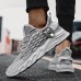 Men's Sneakers Flyknit Shoes Running Walking Sporty Casual Outdoor Daily Mesh Breathable Comfortable Slip Resistant Lace-up Black White Grey Summer