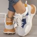 Women's Sneakers Platform Sneakers Dad Shoes Comfort Shoes Outdoor Work Leopard Winter Hidden Heel Round Toe Sporty PU Lace-up Red Dark Blue