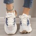 Women's Sneakers Platform Sneakers Dad Shoes Comfort Shoes Outdoor Work Leopard Winter Hidden Heel Round Toe Sporty PU Lace-up Red Dark Blue