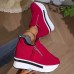 Women's Sneakers Canvas Shoes Xmas Shoes Plus Size Height Increasing Shoes Outdoor Christmas Summer Winter Hidden Heel Round Toe Closed Toe Fashion Sporty Casual Canvas Lace-up Anime Cartoon Black Red