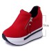 Women's Sneakers Canvas Shoes Xmas Shoes Plus Size Height Increasing Shoes Outdoor Christmas Summer Winter Hidden Heel Round Toe Closed Toe Fashion Sporty Casual Canvas Lace-up Anime Cartoon Black Red