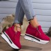 Women's Sneakers Canvas Shoes Xmas Shoes Plus Size Height Increasing Shoes Outdoor Christmas Summer Winter Hidden Heel Round Toe Closed Toe Fashion Sporty Casual Canvas Lace-up Anime Cartoon Black Red