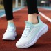 Men's Women's Sneakers Plus Size Outdoor Daily Color Block Summer Flat Heel Round Toe Fashion Sporty Casual Walking Tissage Volant Lace-up Black Pink Purple