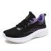 Men's Women's Sneakers Plus Size Outdoor Daily Color Block Summer Flat Heel Round Toe Fashion Sporty Casual Walking Tissage Volant Lace-up Black Pink Purple