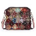 Women's Crossbody Bag Shoulder Bag Mobile Phone Bag Dome Bag Cowhide Daily Holiday Zipper Flower Large Capacity Waterproof Durable Patchwork Flower Folk Hengcai vertical color letter color lychee