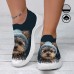 Women's Shoes Yorkshire Terrier Puppy 3D Graphic Print Comfortable and Breathable Slip-On Flyknit Sneakers