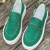 Men's Women's Sneakers Flats Slip-Ons Height Increasing Shoes Slip-on Sneakers Comfort Shoes Daily Flat Heel Round Toe Casual Comfort Minimalism Canvas Denim Loafer Blue Orange Green