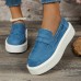 Men's Women's Sneakers Flats Slip-Ons Height Increasing Shoes Slip-on Sneakers Comfort Shoes Daily Flat Heel Round Toe Casual Comfort Minimalism Canvas Denim Loafer Blue Orange Green