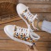 Women's Sneakers Canvas Shoes Animal Print Plus Size Canvas Shoes Halloween Daily 3D Summer Lace-up Flat Heel Round Toe Casual Comfort Preppy Canvas Lace-up Black Yellow Pink