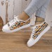 Women's Sneakers Canvas Shoes Animal Print Plus Size Canvas Shoes Halloween Daily 3D Summer Lace-up Flat Heel Round Toe Casual Comfort Preppy Canvas Lace-up Black Yellow Pink