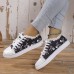 Women's Sneakers Canvas Shoes Animal Print Plus Size Canvas Shoes Halloween Daily 3D Summer Lace-up Flat Heel Round Toe Casual Comfort Preppy Canvas Lace-up Black Yellow Pink