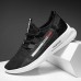 Men's Sneakers Flyknit Shoes Fleece lined Walking Vintage Casual Outdoor Daily Leather Warm Height Increasing Comfortable Lace-up Black White Fall Winter