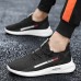 Men's Sneakers Flyknit Shoes Fleece lined Walking Vintage Casual Outdoor Daily Leather Warm Height Increasing Comfortable Lace-up Black White Fall Winter