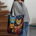 Women's Tote Shoulder Bag Canvas Tote Bag Oxford Cloth Shopping Holiday Print Large Capacity Foldable Lightweight Cat 3D Cat A Cat B Cat C