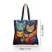 Women's Tote Shoulder Bag Canvas Tote Bag Oxford Cloth Shopping Holiday Print Large Capacity Foldable Lightweight Cat 3D Cat A Cat B Cat C