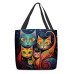 Women's Tote Shoulder Bag Canvas Tote Bag Oxford Cloth Shopping Holiday Print Large Capacity Foldable Lightweight Cat 3D Cat A Cat B Cat C