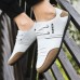 Men's Sneakers Moccasin Comfort Shoes Casual Outdoor Daily Faux Leather Breathable Elastic Band Black White Fall