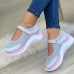 Women's Sneakers Plus Size Slip-on Sneakers White Shoes Outdoor Daily Color Block Solid Colored Summer Wedge Heel Round Toe Sporty Classic Casual Walking Mesh Magic Tape Black White Dusty Rose