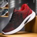 Men's Sneakers Sporty Look Flyknit Shoes Comfort Shoes Sporty Casual Outdoor Daily Tissage Volant Breathable Comfortable Slip Resistant Lace-up Red Blue Gray Color Block Summer Spring