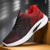 Men's Sneakers Sporty Look Flyknit Shoes Comfort Shoes Sporty Casual Outdoor Daily Tissage Volant Breathable Comfortable Slip Resistant Lace-up Red Blue Gray Color Block Summer Spring