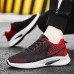 Men's Sneakers Sporty Look Flyknit Shoes Comfort Shoes Sporty Casual Outdoor Daily Tissage Volant Breathable Comfortable Slip Resistant Lace-up Red Blue Gray Color Block Summer Spring