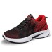 Men's Sneakers Sporty Look Flyknit Shoes Comfort Shoes Sporty Casual Outdoor Daily Tissage Volant Breathable Comfortable Slip Resistant Lace-up Red Blue Gray Color Block Summer Spring