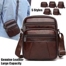 Men's Crossbody Bag Shoulder Bag Messenger Bag Cowhide Outdoor Daily Zipper Large Capacity Waterproof Lightweight Solid Color 0510 style four 0510 style two 0510 style five