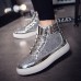 Men's Boots Rockstud shoes Skate Shoes High Top Sneakers Walking Sporty Casual Outdoor Daily Synthetics Non-slipping Wear Proof Booties / Ankle Boots Lace-up Silver Black Gold Summer Spring