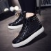 Men's Boots Rockstud shoes Skate Shoes High Top Sneakers Walking Sporty Casual Outdoor Daily Synthetics Non-slipping Wear Proof Booties / Ankle Boots Lace-up Silver Black Gold Summer Spring